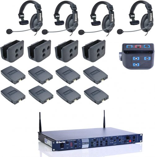 Clear-Com CZ11513 4-UP HME DX210 Intercom System with HS15 Intercom Headsets