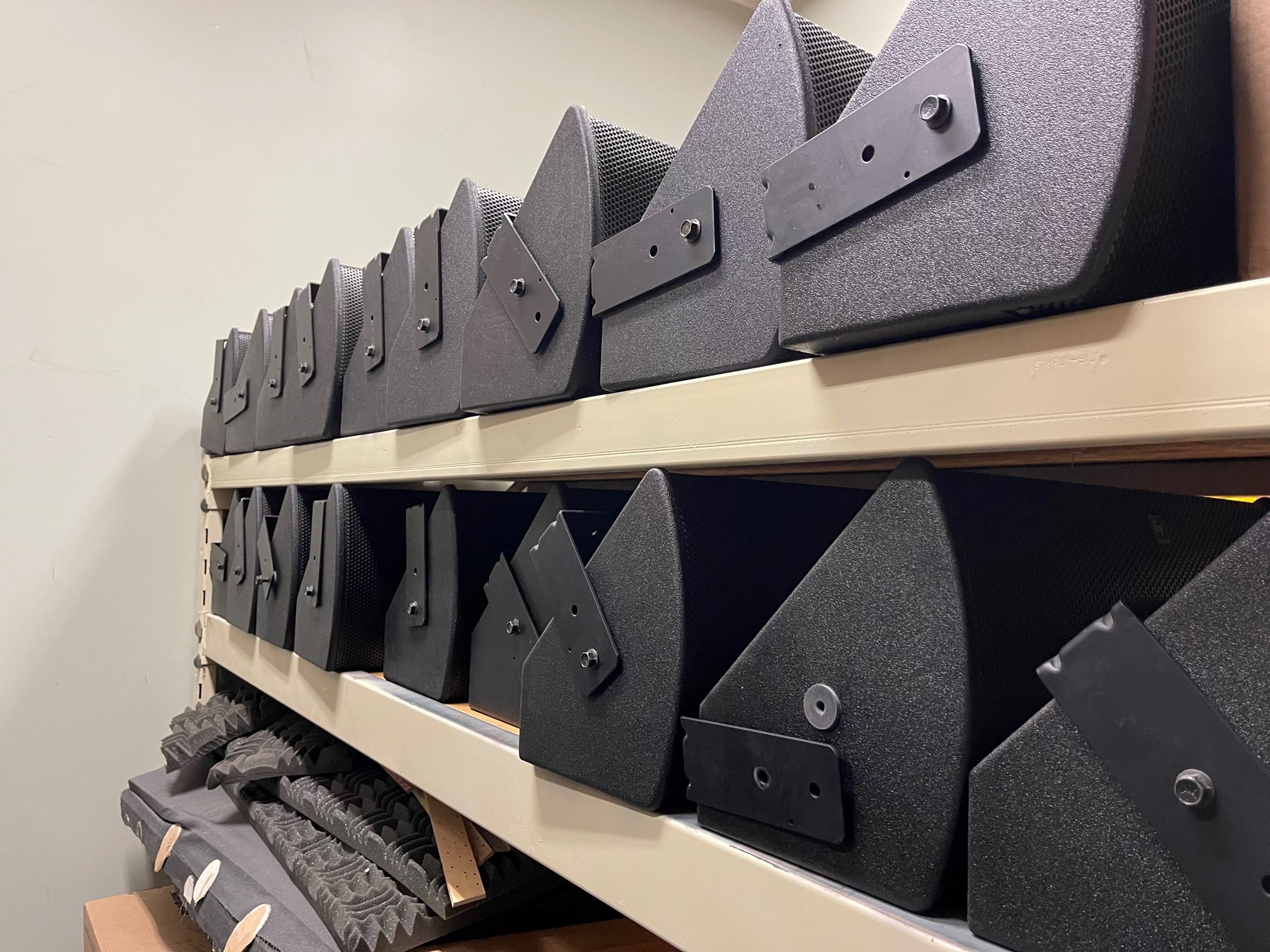 Electrovoice FRi-2082 low profile monitors/speakers. Black w/ mounting bracket. - Image 2